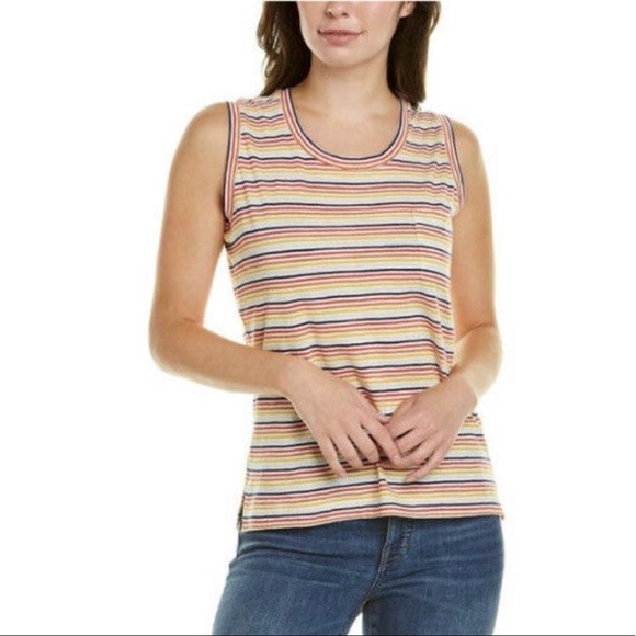 Madewell One Pocket Multi Colored Muscle Tank Top Size Medium - Picture 1 of 6